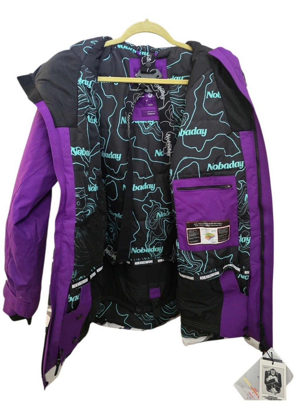 NOBADAY Ski Jacket Purple Camo Insulated Coat Women's Medium NEW With TAGS - Picture 6 of 13